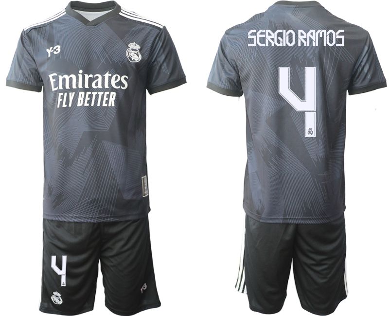 Men 2022-2023 Club Real Madrid Cuarta Camiseta Y3 de black #4 Soccer Jersey